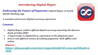 Kotak digital e rupee app