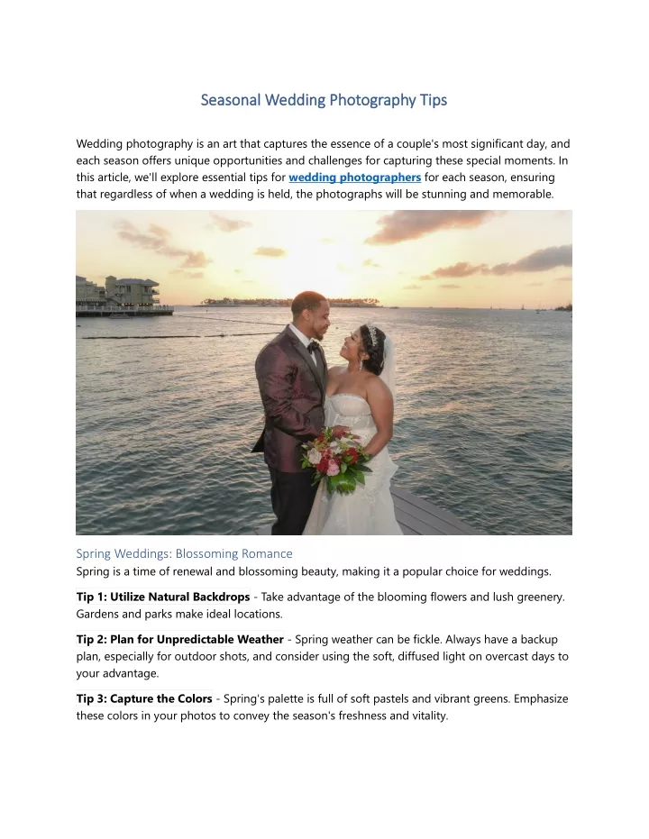 seasonal wedding photography tips seasonal