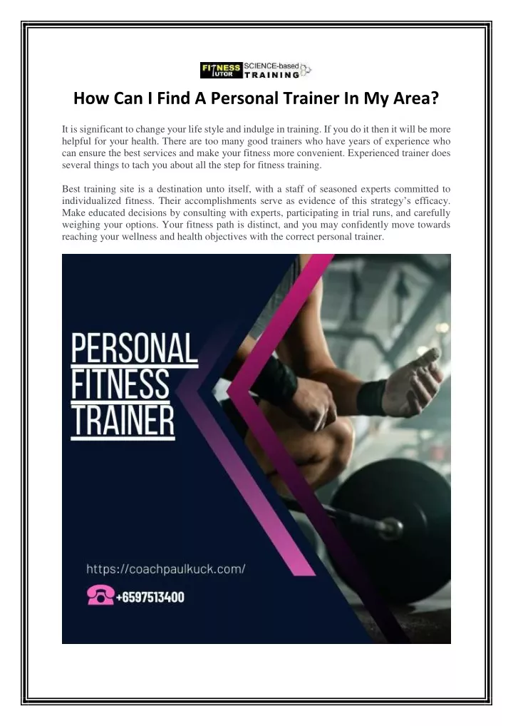 how can i find a personal trainer in my area