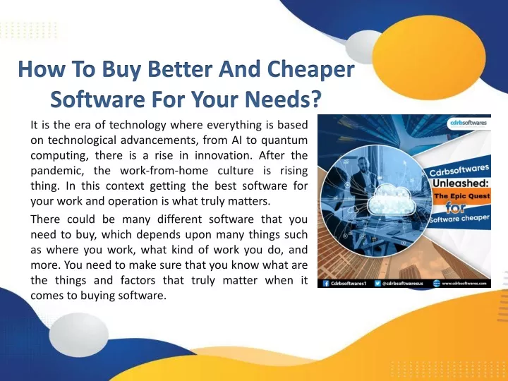 how to buy better and cheaper software for your needs