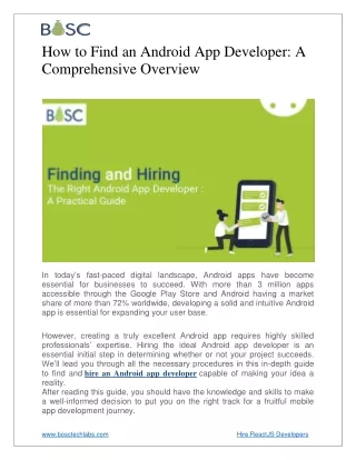 how to find an android app developer