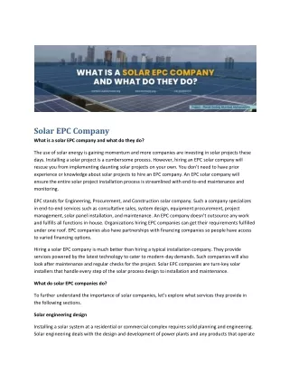 solar epc company what is a solar epc company
