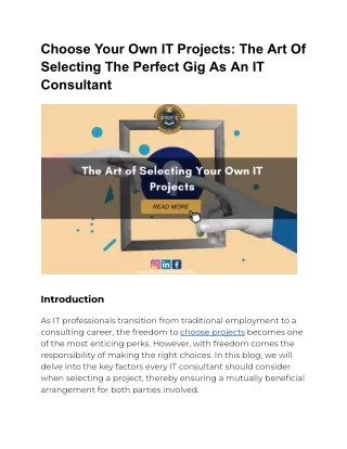 choose your own it projects the art of selecting