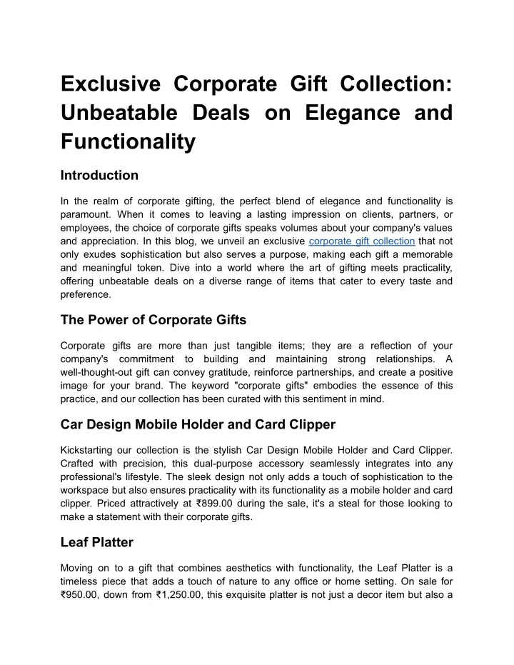 exclusive corporate gift collection unbeatable