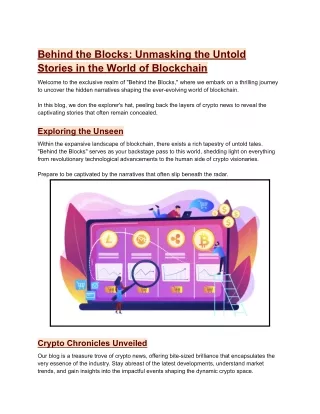 Behind the Blocks_ Unmasking the Untold Stories in the World of Blockchain