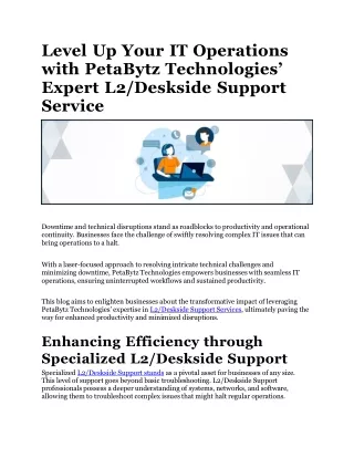 Level Up Your IT Operations with PetaBytz Technologies
