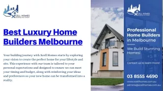 Best Luxury Home Builders Melbourne