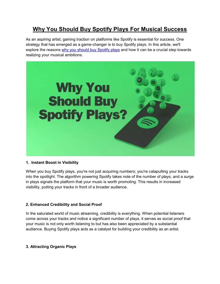 why you should buy spotify plays why you should