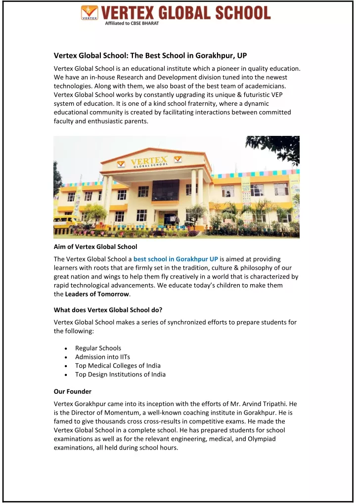 vertex global school the best school in gorakhpur