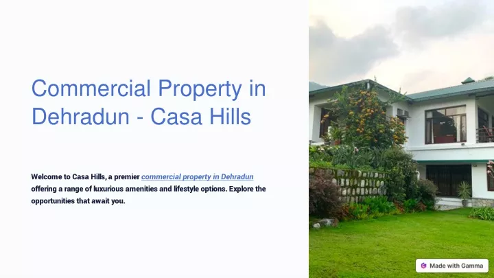 commercial property in dehradun casa hills