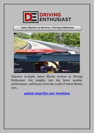 Aston Martin Car Reviews | Driving Enthusiast