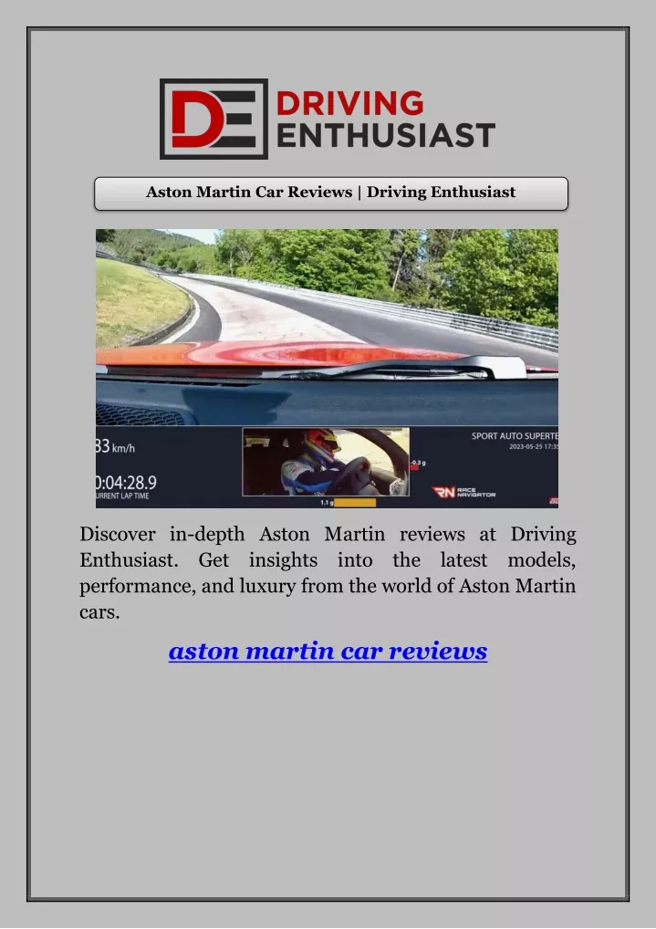 aston martin car reviews driving enthusiast