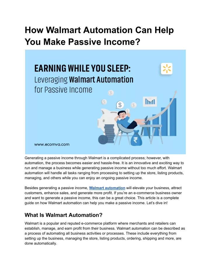how walmart automation can help you make passive