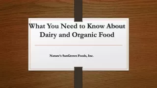 Dairy and Organic Food Recipe