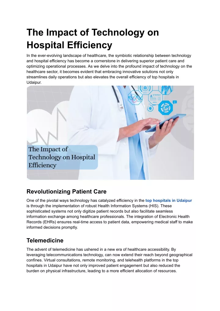 the impact of technology on hospital efficiency