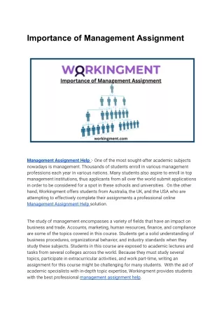 importance of management assignment
