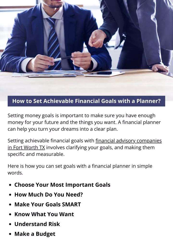 how to set achievable financial goals with
