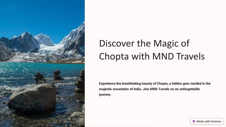 discover the magic of chopta with mnd travels