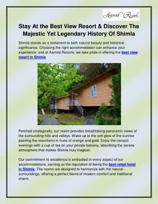 stay at the best view resort discover
