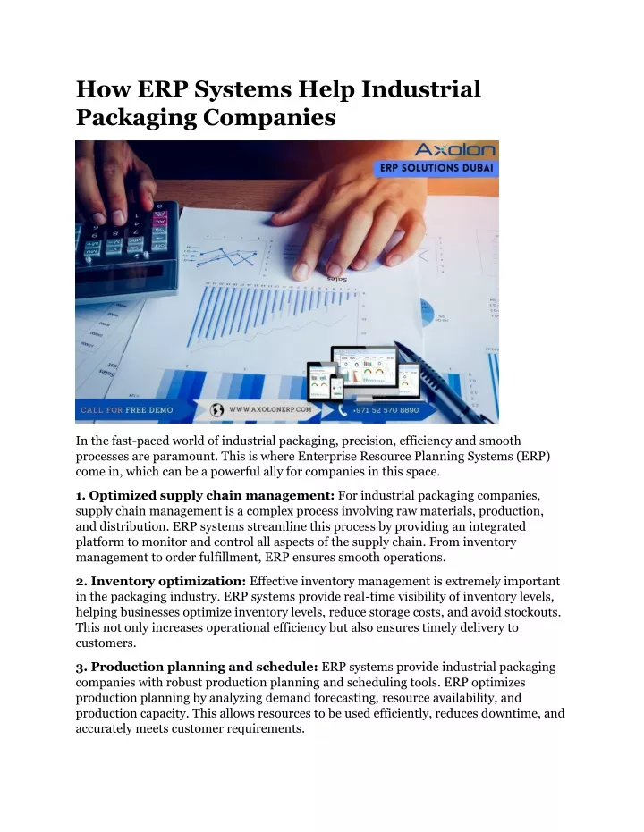 how erp systems help industrial packaging