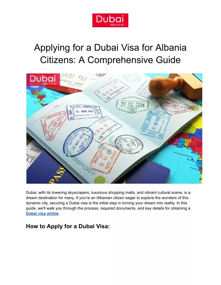 applying for a dubai visa for albania citizens