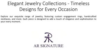 Elegant Jewelry Collections - Timeless Designs for Every Occasion