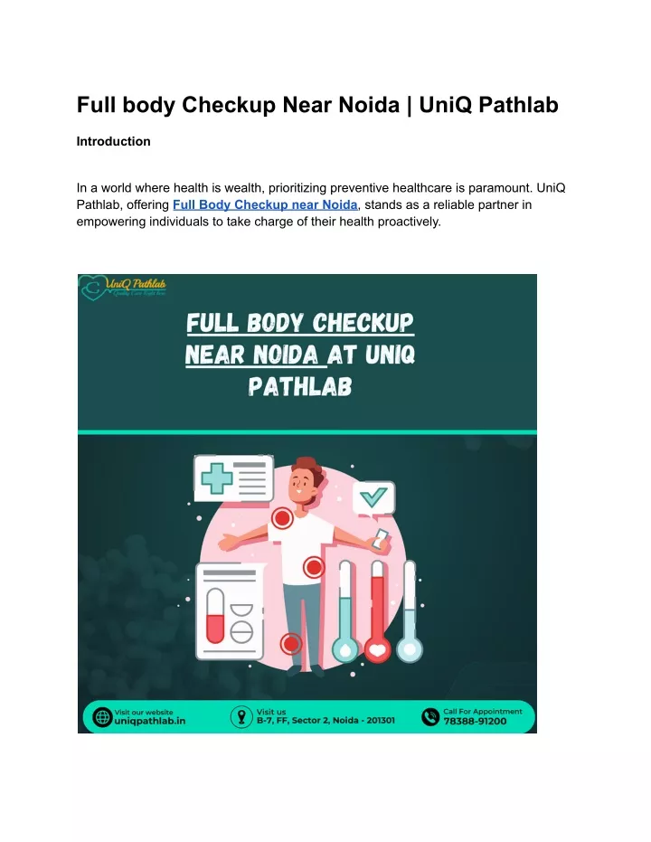 full body checkup near noida uniq pathlab