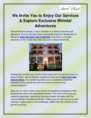 we invite you to enjoy our services explore