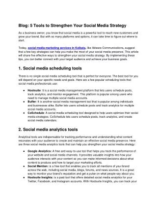 5 Tools to Strengthen Your Social Media Strategy