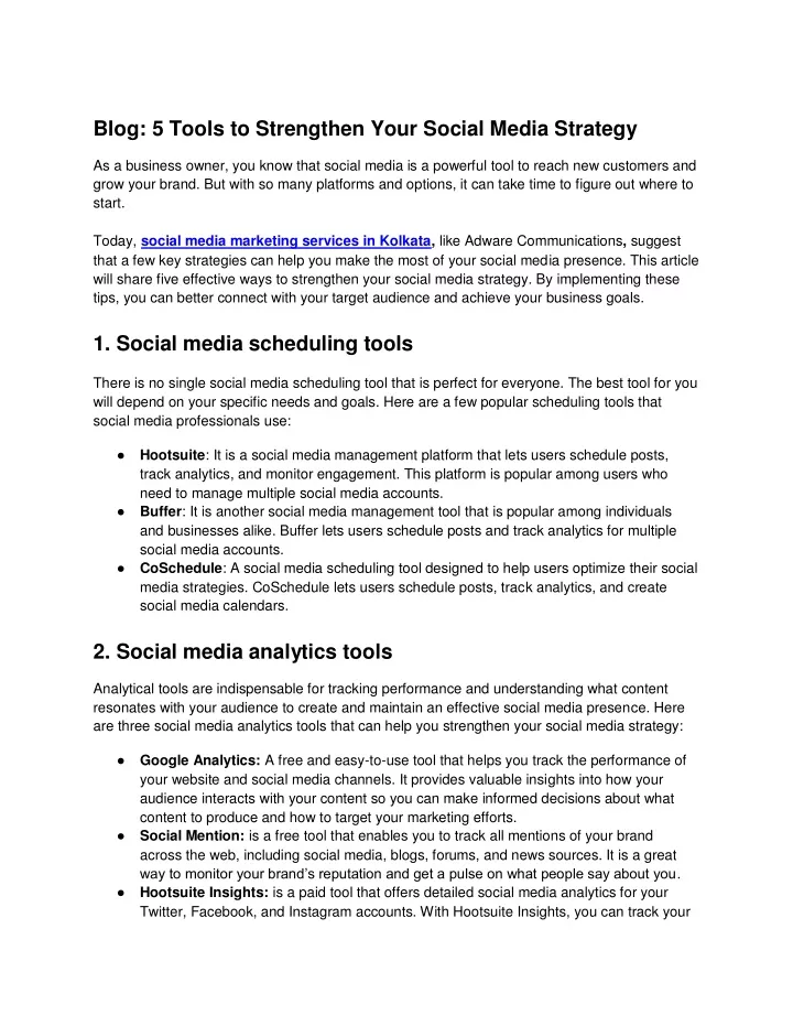 blog 5 tools to strengthen your social media