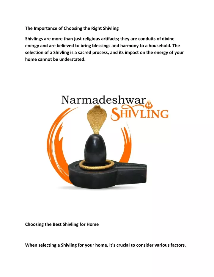 the importance of choosing the right shivling