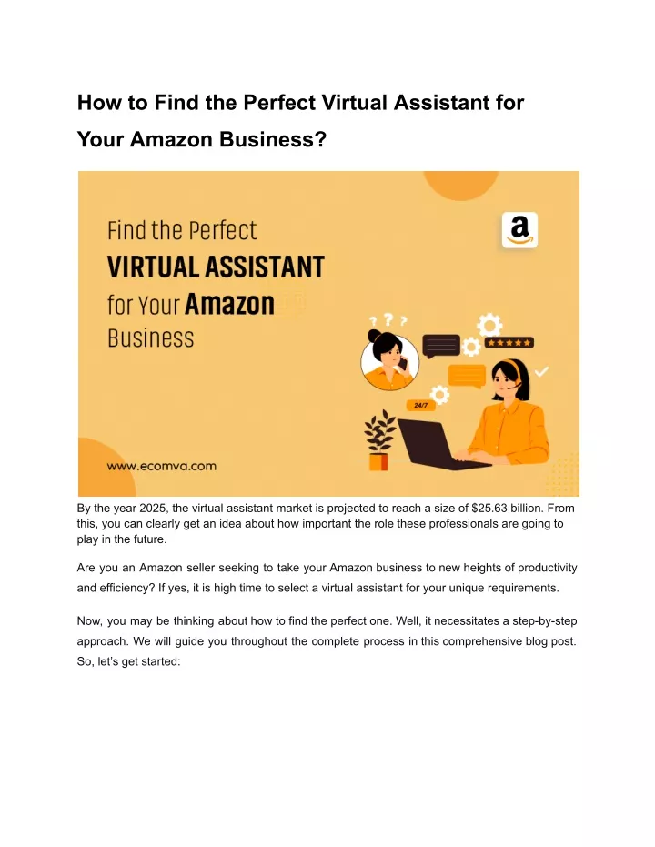 Ppt How To Find The Perfect Virtual Assistant For Your Amazon Business Powerpoint