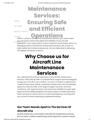 Aircraft Line Maintenance Services