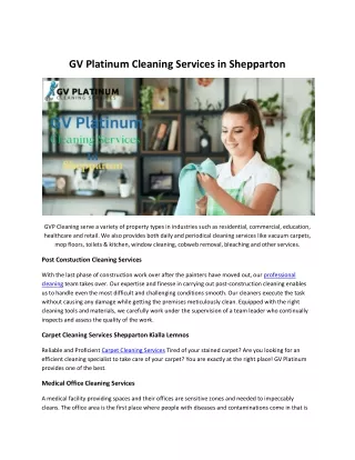 GV Platinum Cleaning Services in Shepparton