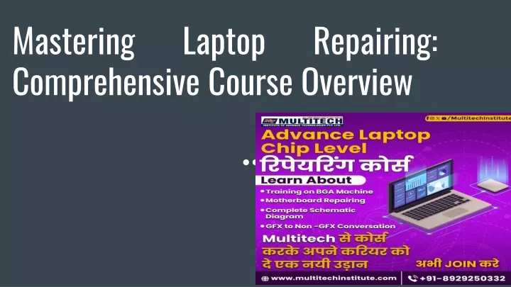 mastering laptop repairing comprehensive course overview