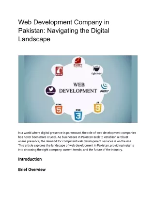 Web Development Company in Pakistan_ Navigating the Digital Landscape