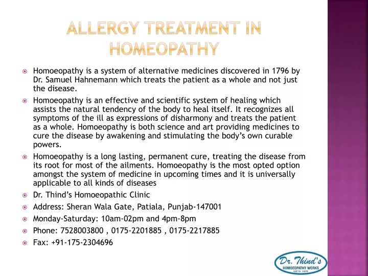 allergy treatment in homeopathy