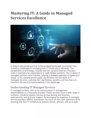 mastering it a guide to managed services