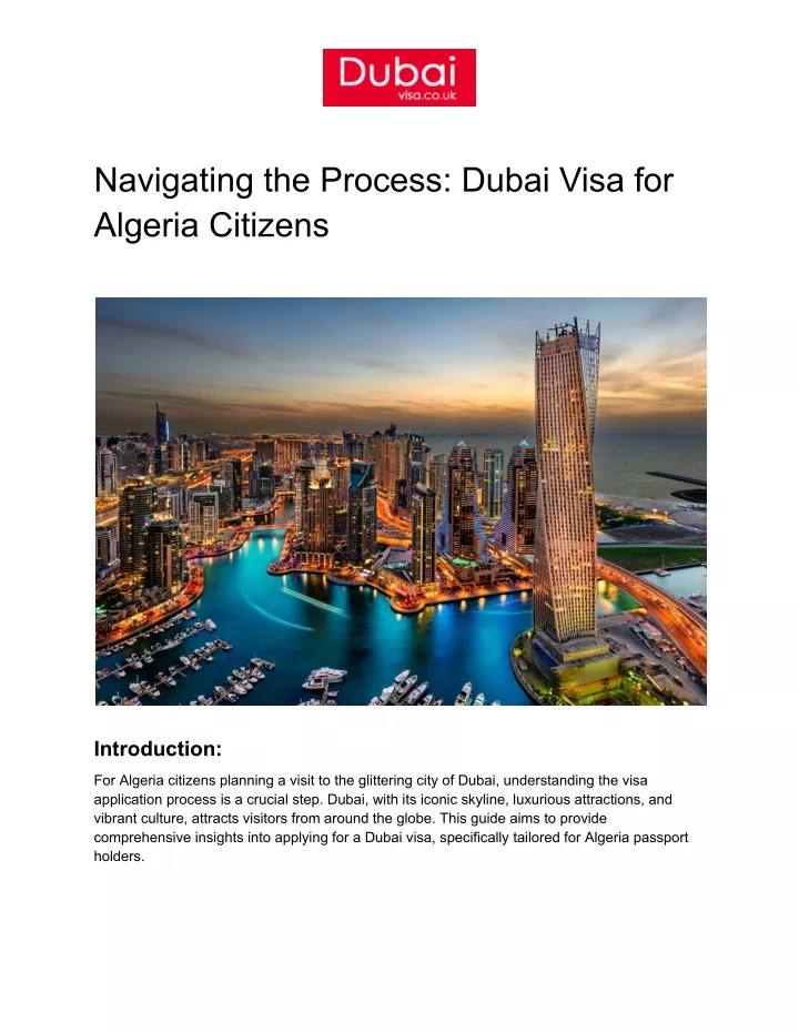 navigating the process dubai visa for algeria