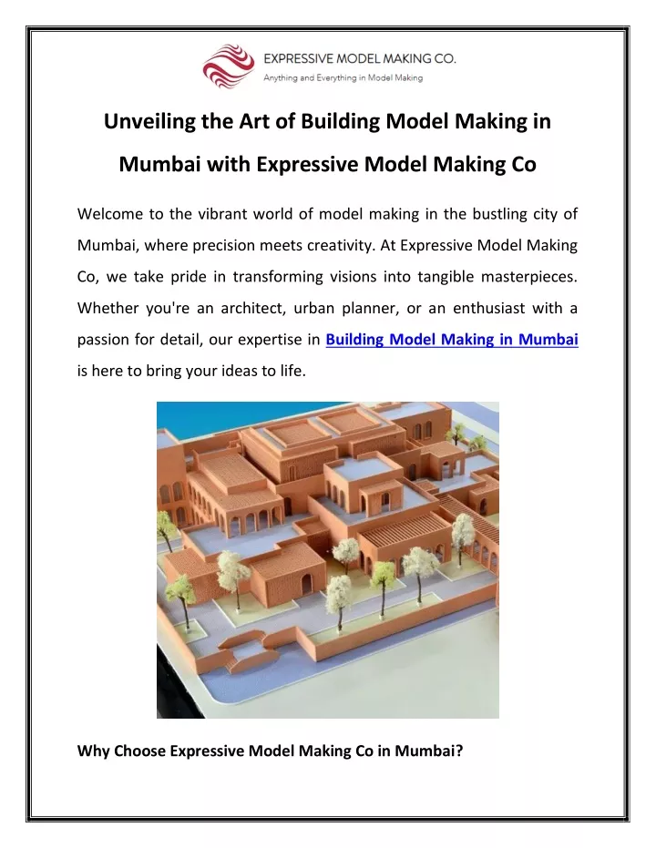 unveiling the art of building model making in