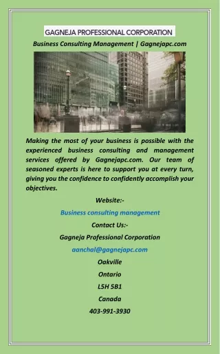 Business Consulting Management  Gagnejapc