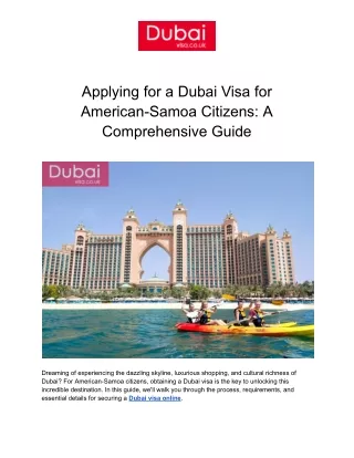 Applying for a Dubai Visa for American-Samoa Citizens: A Comprehensive Guide