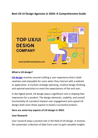 Best UX UI Design Agencies in 2024- A Comprehensive Guide