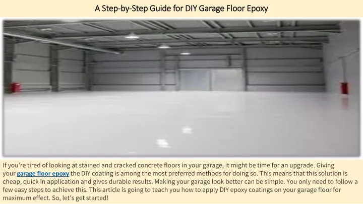 a step by step guide for diy garage floor epoxy