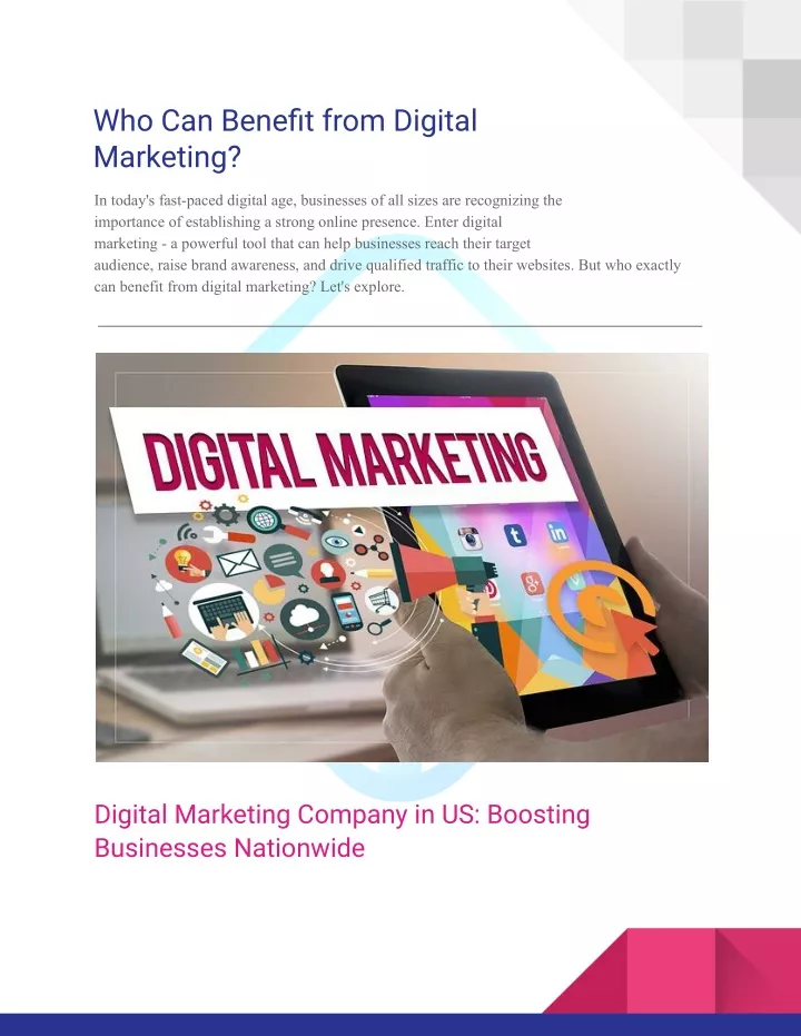 who can benefit from digital marketing