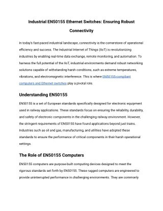 industrial en50155 ethernet switches ensuring