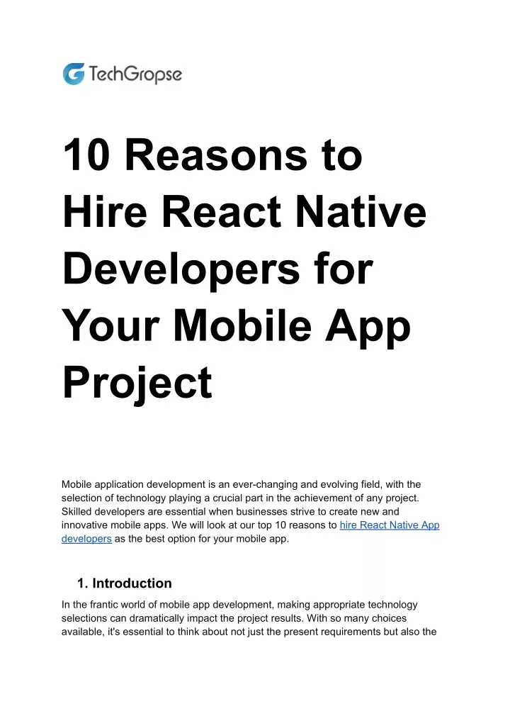 10 reasons to hire react native developers