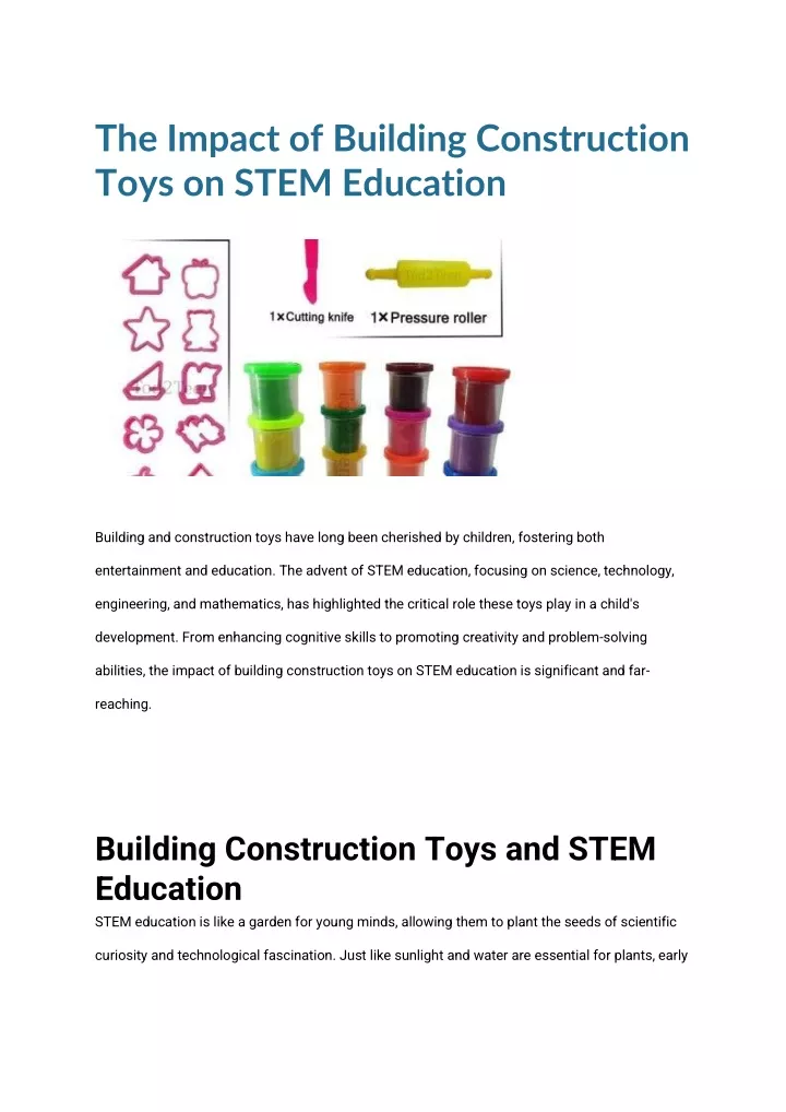 the impact of building construction toys on stem