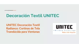 UNITEC Decoración Textil Radiance_ Cortinas de Tela Translúcida para Ventanas