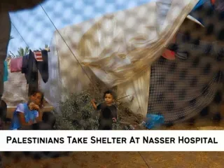 Palestinians take shelter at Nasser Hospital